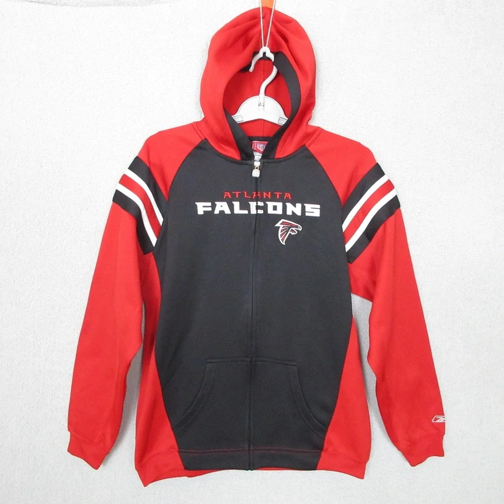 NFL Atlanta Falcons‎ Youth Full Zip Hoodie Jacket Red Black White Large (14/16)